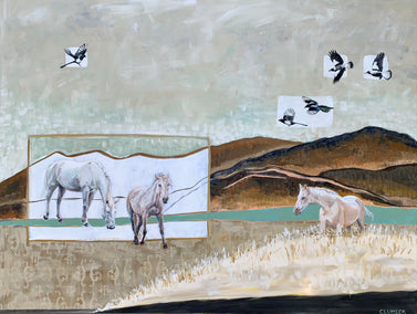 acrylic painting by Alana Clumeck titled Journey Somewhere