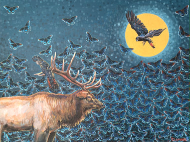 acrylic painting by Alana Clumeck titled Nights Flight