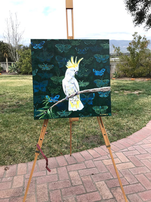 Original art for sale at UGallery.com | Yellow Crested Cockatoo by Alana Clumeck | $700 | acrylic painting | 20' h x 20' w | photo 3