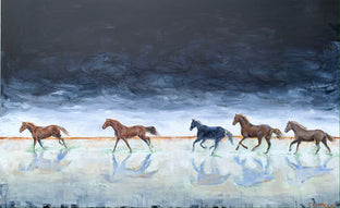 Original art for sale at UGallery.com | Free Rein by Alana Clumeck | $2,600 | mixed media artwork | 30' h x 48' w | photo 1