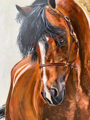 Original art for sale at UGallery.com | Noble Horse by Alana Clumeck | $3,600 | mixed media artwork | 48' h x 48' w | photo 4