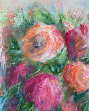 Original art for sale at UGallery.com | Backyard Garden Party by Alix Palo | $1,300 | acrylic painting | 48' h x 36' w | photo 4