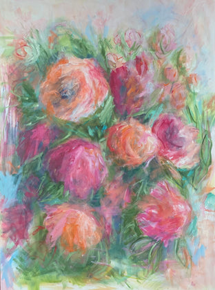Original art for sale at UGallery.com | Backyard Garden Party by Alix Palo | $1,300 | acrylic painting | 48' h x 36' w | photo 1