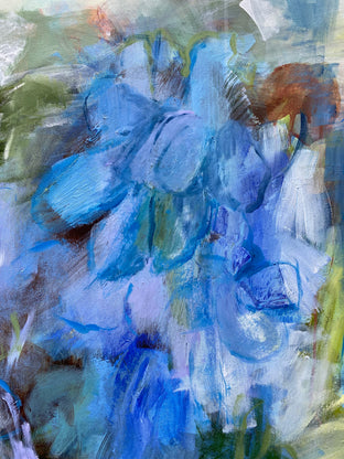 Original art for sale at UGallery.com | Blue Hydrangea Echos by Alix Palo | $900 | acrylic painting | 36' h x 36' w | photo 4