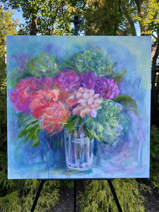 Original art for sale at UGallery.com | Flowers Are the Star by Alix Palo | $900 | acrylic painting | 36' h x 36' w | photo 3
