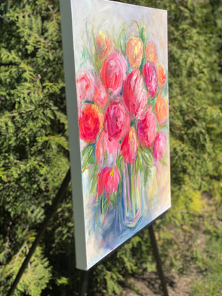 Original art for sale at UGallery.com | Ranunculus II by Alix Palo | $650 | acrylic painting | 36' h x 24' w | photo 2
