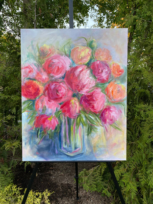 Original art for sale at UGallery.com | Ranunculus II by Alix Palo | $650 | acrylic painting | 36' h x 24' w | photo 3