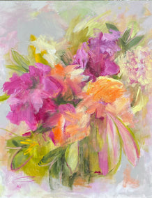 acrylic painting by Alix Palo titled Spring Still Life with Flowers