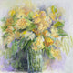 Original art for sale at UGallery.com | Yellow Bouquet in Vase by Alix Palo | $900 | acrylic painting | 36' h x 36' w | thumbnail 1