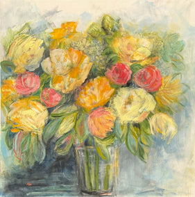 acrylic painting by Alix Palo titled Yellow Floral Bouquet