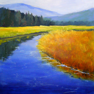 Original art for sale at UGallery.com | Along the River by Nancy Merkle | $1,700 | acrylic painting | 30' h x 30' w | photo 1
