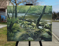 Original art for sale at UGallery.com | A Moment in Time by Jo Galang | $900 | oil painting | 16' h x 20' w | thumbnail 3
