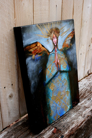 An Angel in Blue and Gold by Scott Dykema |   Closeup View of Artwork 