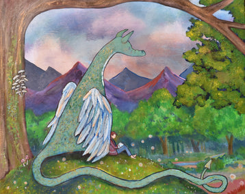 acrylic painting by Andrea Doss titled Adventure Reading