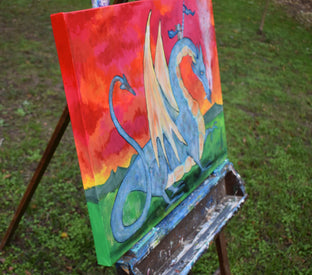 Adventures with a Dragon by Andrea Doss |  Side View of Artwork 