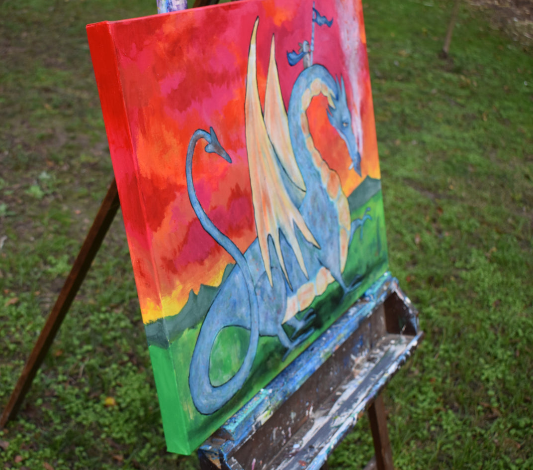 Adventures with a Dragon by Andrea Doss |  Side View of Artwork 
