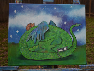 Cat Napping by Andrea Doss |  Context View of Artwork 