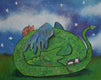 Original art for sale at UGallery.com | Cat Napping by Andrea Doss | $500 | acrylic painting | 20' h x 16' w | thumbnail 1