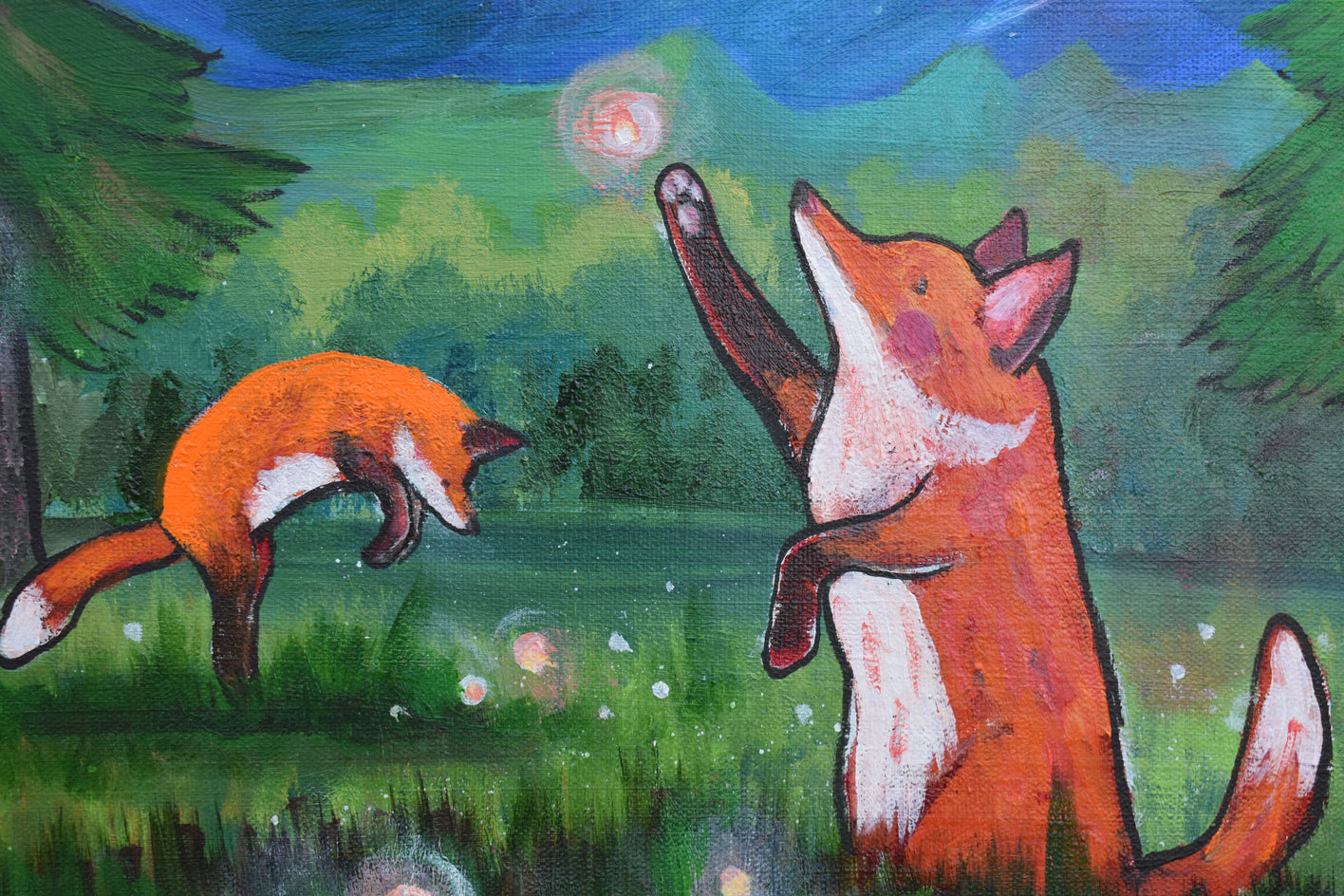 Firefly Field by Andrea Doss |  Closeup View of Artwork 