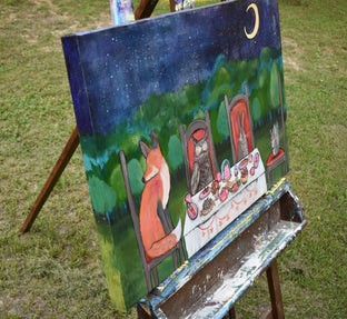 Original art for sale at UGallery.com | Moonlight Tea Party by Andrea Doss | $875 | acrylic painting | 20' h x 30' w | photo 2
