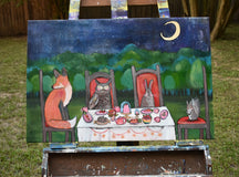 Original art for sale at UGallery.com | Moonlight Tea Party by Andrea Doss | $875 | acrylic painting | 20' h x 30' w | thumbnail 3