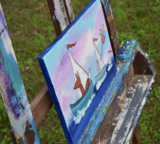 Sailboat Parade by Andrea Doss |  Side View of Artwork 