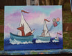 Original art for sale at UGallery.com | Sailboat Parade by Andrea Doss | $325 | acrylic painting | 9' h x 12' w | thumbnail 3