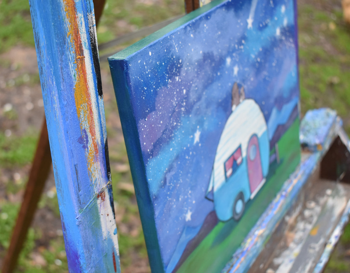 Sky Watching by Andrea Doss |  Side View of Artwork 