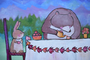 Original art for sale at UGallery.com | The Bear's Tea Party by Andrea Doss | $450 | acrylic painting | 12' h x 24' w | photo 4