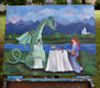 Original art for sale at UGallery.com | The Dragon and The Princess by Andrea Doss | $975 | acrylic painting | 22' h x 28' w | thumbnail 3
