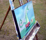 Original art for sale at UGallery.com | The Dragon Wagon by Andrea Doss | $500 | acrylic painting | 16' h x 20' w | thumbnail 2