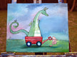 Original art for sale at UGallery.com | The Dragon Wagon by Andrea Doss | $500 | acrylic painting | 16' h x 20' w | thumbnail 3