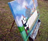 Original art for sale at UGallery.com | The Elephant's Tea Party by Andrea Doss | $1,100 | acrylic painting | 24' h x 36' w | thumbnail 2