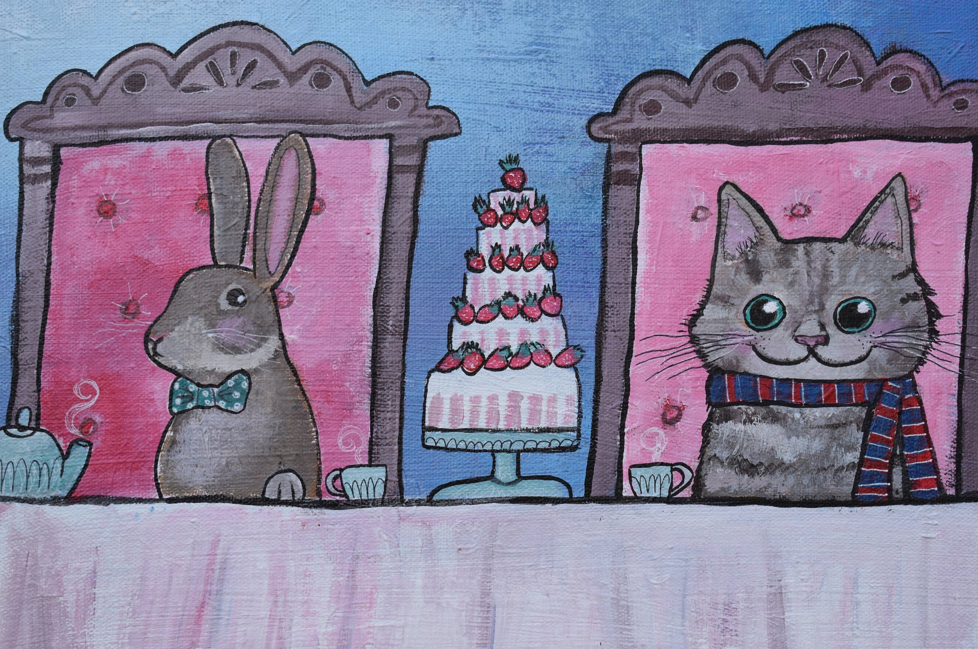 Toadstool Tea Party by Andrea Doss - acrylic painting | UGallery