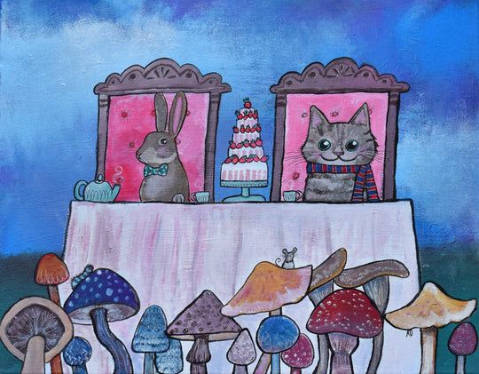 Toadstool Tea Party by Andrea Doss - acrylic painting | UGallery