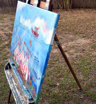 Original art for sale at UGallery.com | Underwater Circus by Andrea Doss | $975 | acrylic painting | 24' h x 30' w | photo 2