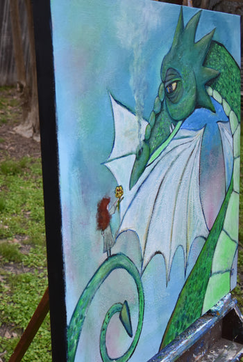 Unlikely Friends by Andrea Doss |  Side View of Artwork 