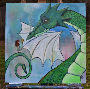 Original art for sale at UGallery.com | Unlikely Friends by Andrea Doss | $1,000 | acrylic painting | 27.5' h x 27.5' w | photo 3