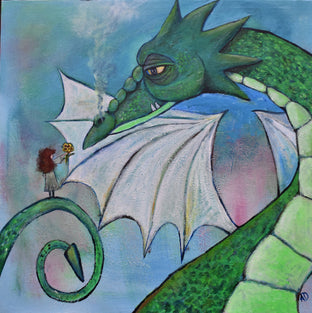 Original art for sale at UGallery.com | Unlikely Friends by Andrea Doss | $1,000 | acrylic painting | 27.5' h x 27.5' w | photo 1