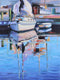 Original art for sale at UGallery.com | Morning in the Marina by Andres Lopez | $550 | oil painting | 12' h x 9' w | thumbnail 1