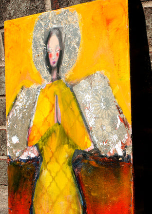 Angel Decorated in Gold by Scott Dykema |  Side View of Artwork 