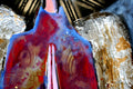 Original art for sale at UGallery.com | Angel in Decorated Red Gown by Scott Dykema | $1,100 | mixed media artwork | 30' h x 18' w | thumbnail 4