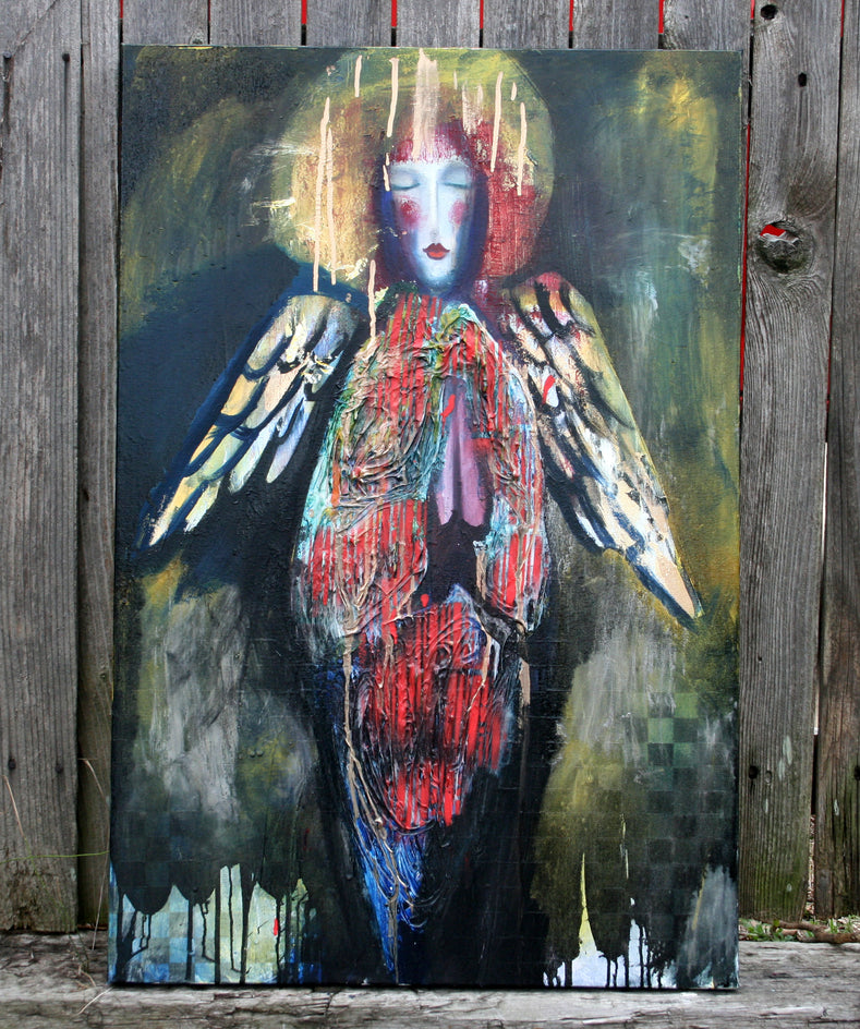 An Angel with Gold and Crimson Halo by Scott Dykema |  Context View of Artwork 