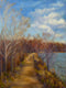 Original art for sale at UGallery.com | Path Beside the Lake by Elizabeth Garat | $1,000 | oil painting | 24' h x 18' w | thumbnail 1