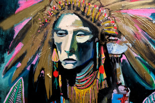 Glowing Pink Chief by Scott Dykema |  Side View of Artwork 