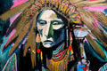 Original art for sale at UGallery.com | Glowing Pink Chief by Scott Dykema | $5,400 | mixed media artwork | 48' h x 48' w | thumbnail 2
