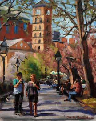Original art for sale at UGallery.com | April in Washington Square Park by Jonelle Summerfield | $550 | oil painting | 20' h x 16' w | photo 1