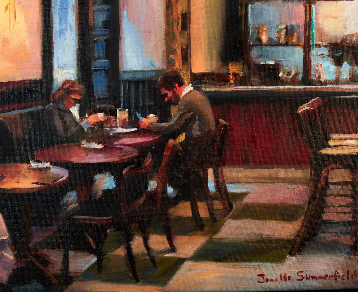 A Quiet Dinner by Jonelle Summerfield |  Closeup View of Artwork 