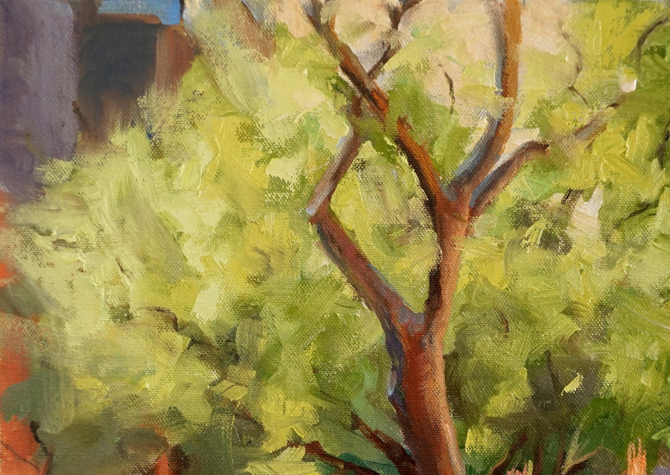 A Quiet Street in Manhattan by Jonelle Summerfield |  Side View of Artwork 