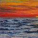 Original art for sale at UGallery.com | A Red Sunset by Olena Nabilsky | $275 | oil painting | 11' h x 14' w | thumbnail 3